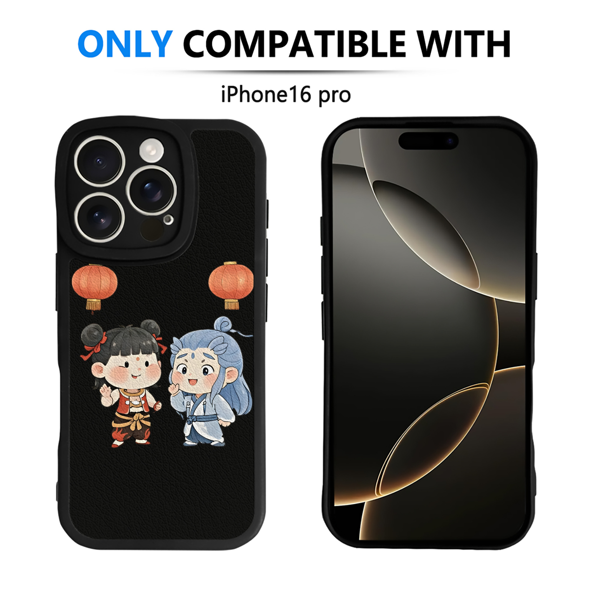 （画像用） Ne Zha 2 ナタ 魔童の大暴れ 【iPhone 16シリーズ対応】シリコンスマホケース（レザー調） 材質：シリコン